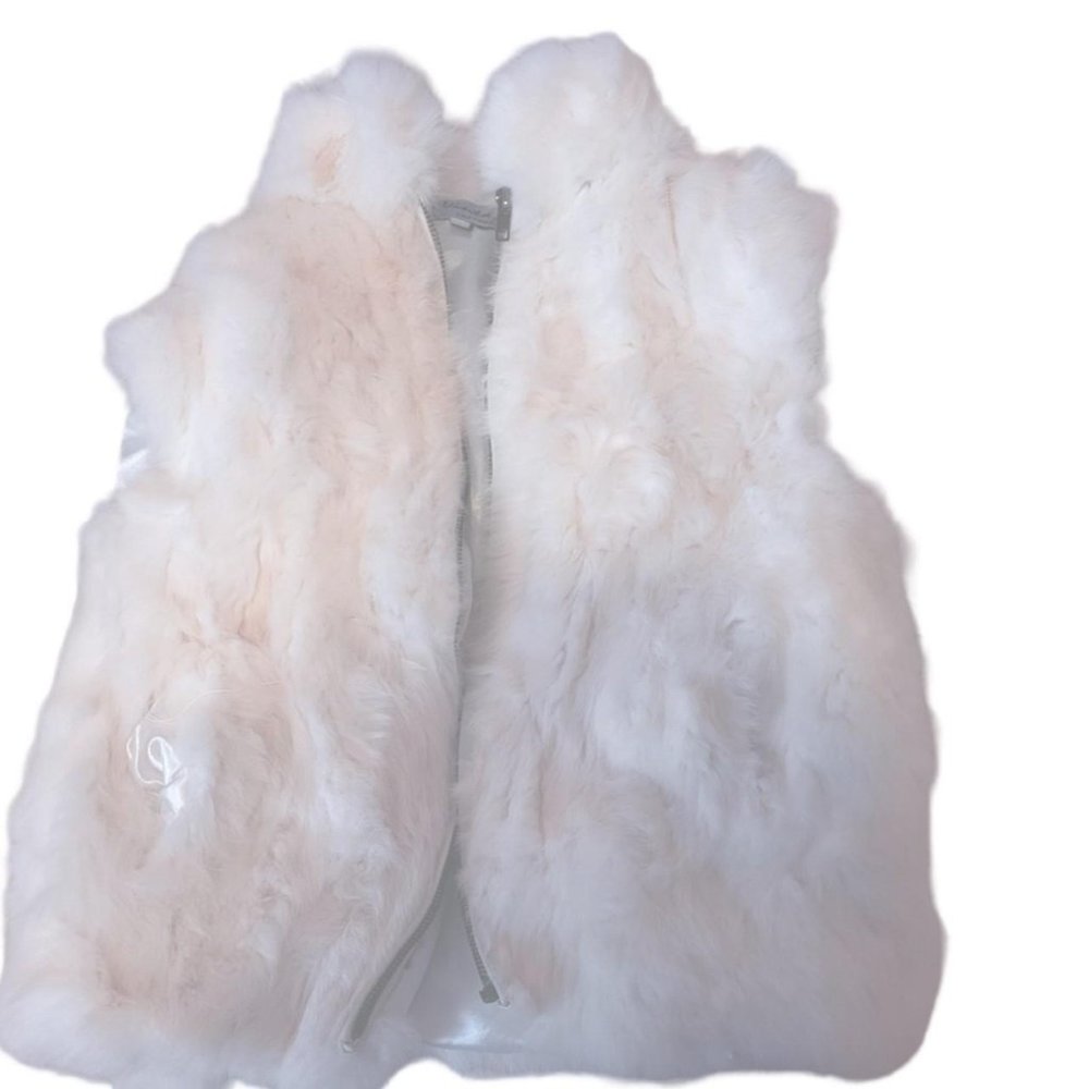 Vintage Leather Rabbit Fur Vest